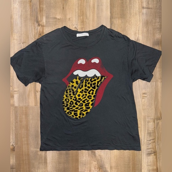 DAYDREAMER Rolling Stones Leopard Tongue Tour Washed Black Graphic Tee Small - Picture 3 of 11